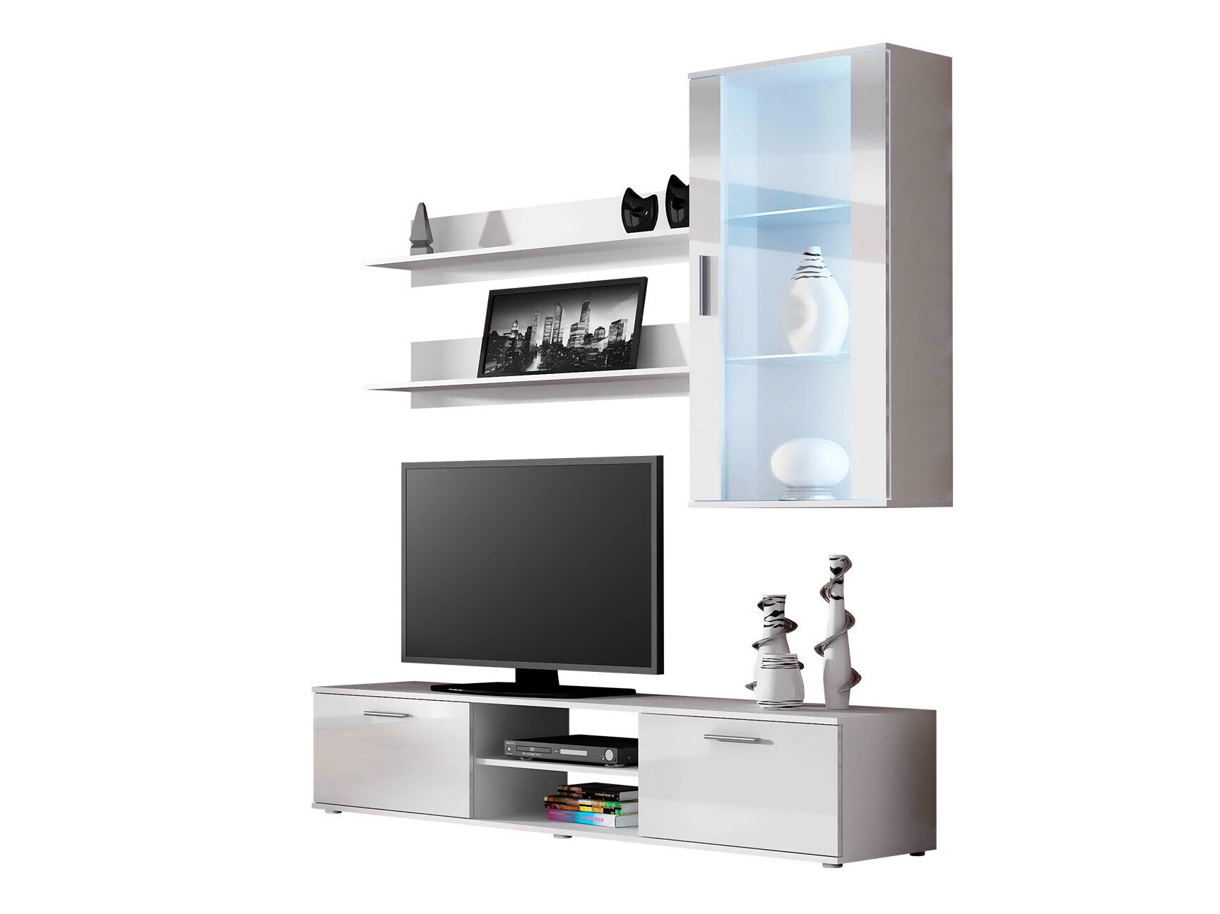 Woonkamerset Tornola 113 (Wit + Glanzend wit)