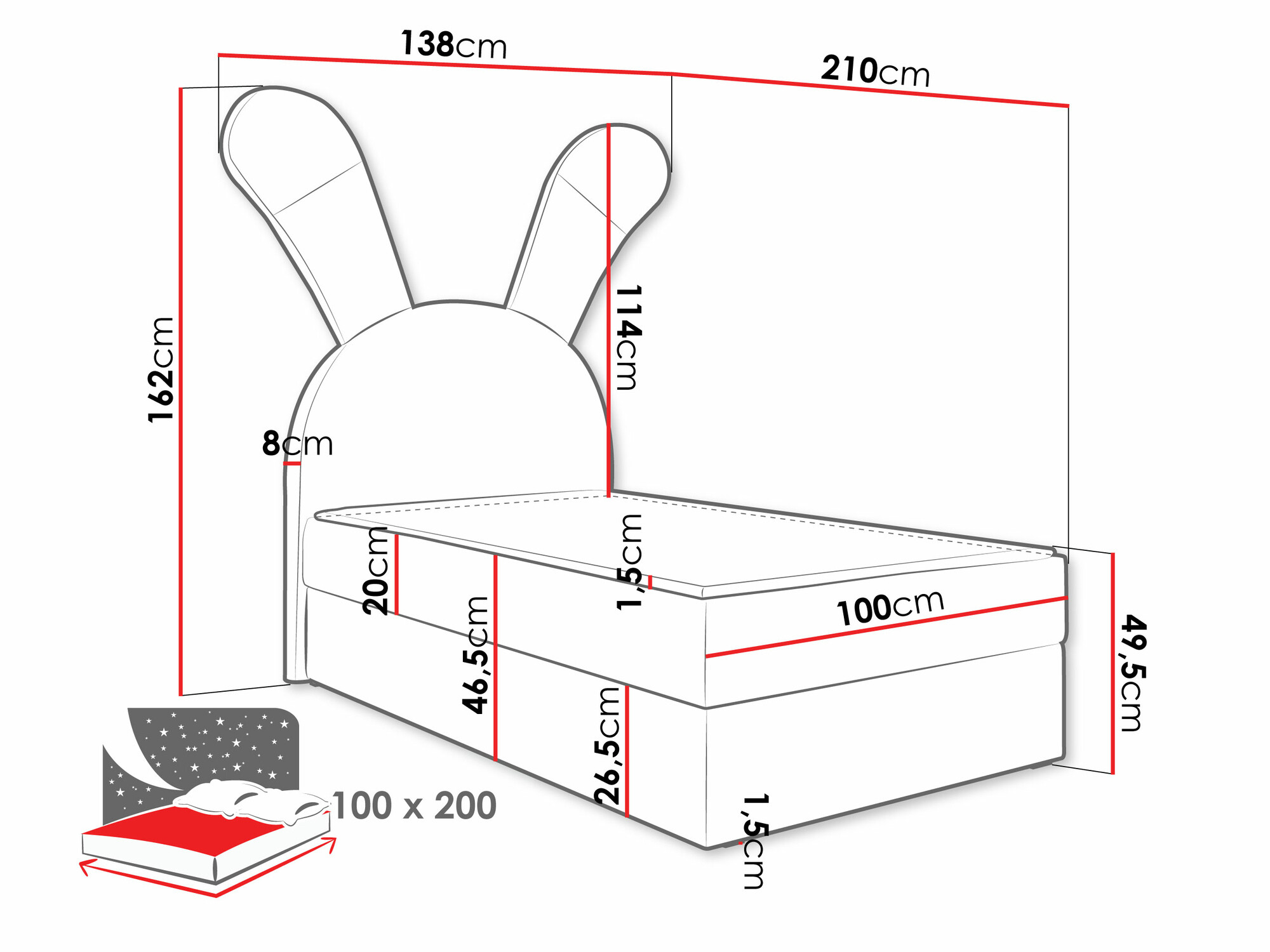 Boxspring Baltimore 194 (Magic Velvet 2239)