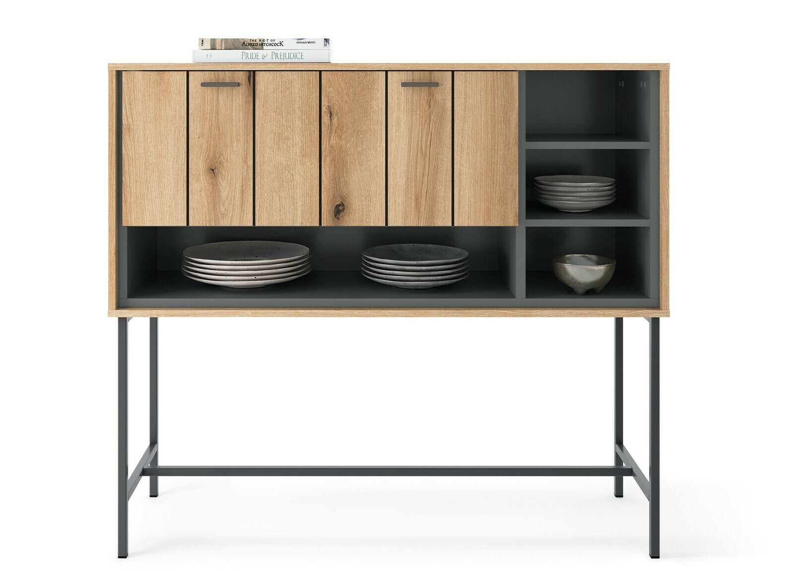 Dressoir Morelmi 102 (Antraciet + Eiken)