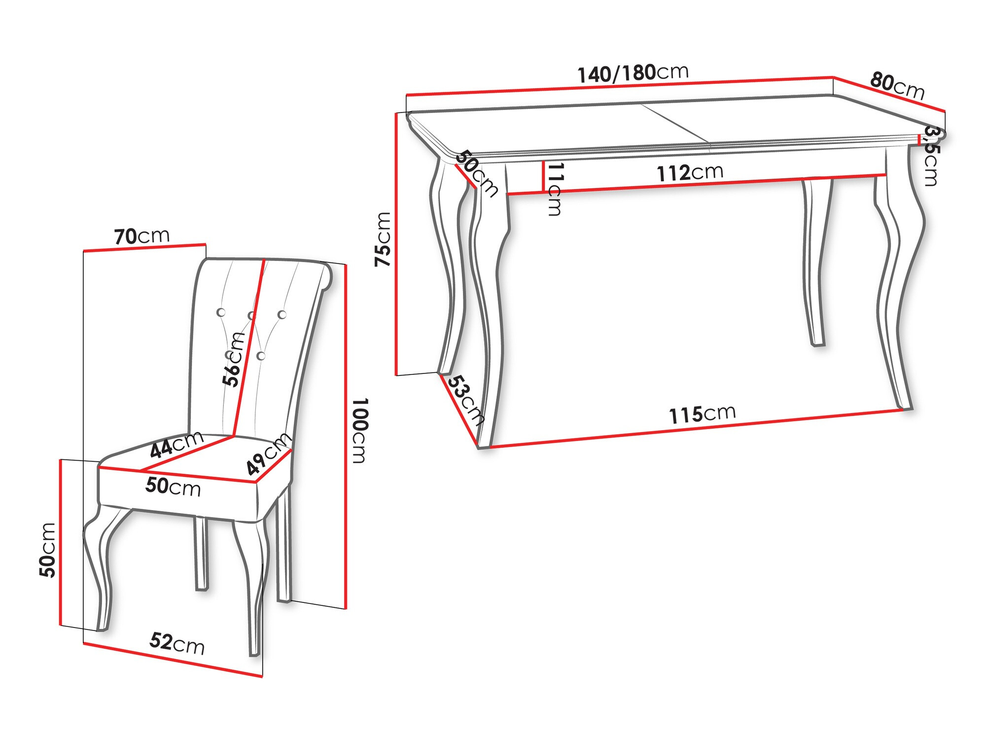 Eetkamerset Comfivo Gallina II (Paros 05)