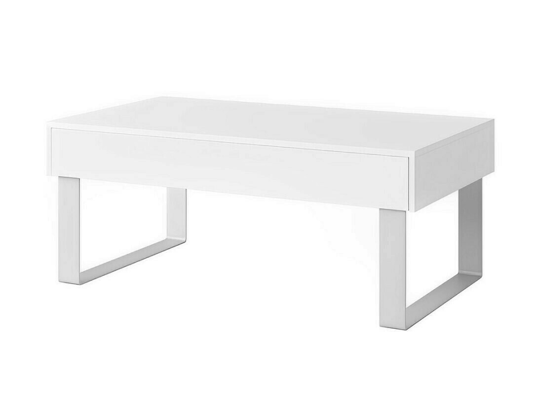 Salontafel Tivdalu 138 (Wit + Glanzend wit)