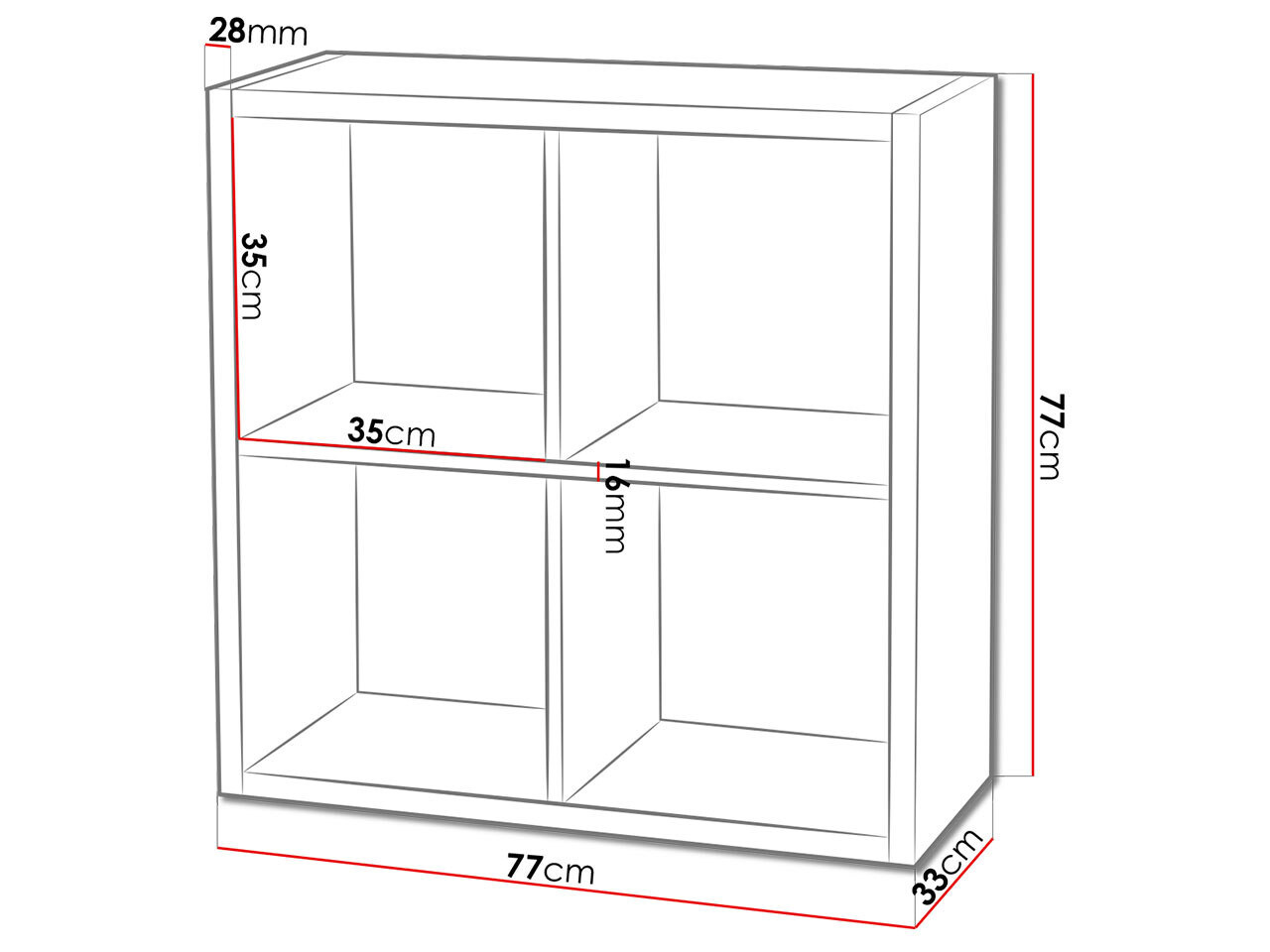 Boekenkast Levnova 102 (Wit)