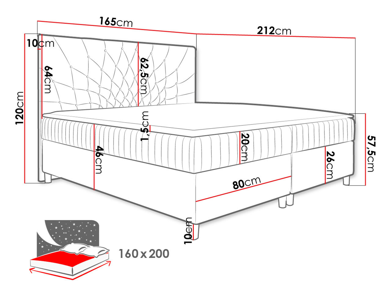 Boxspring Baltimore 175 (Manila 28)