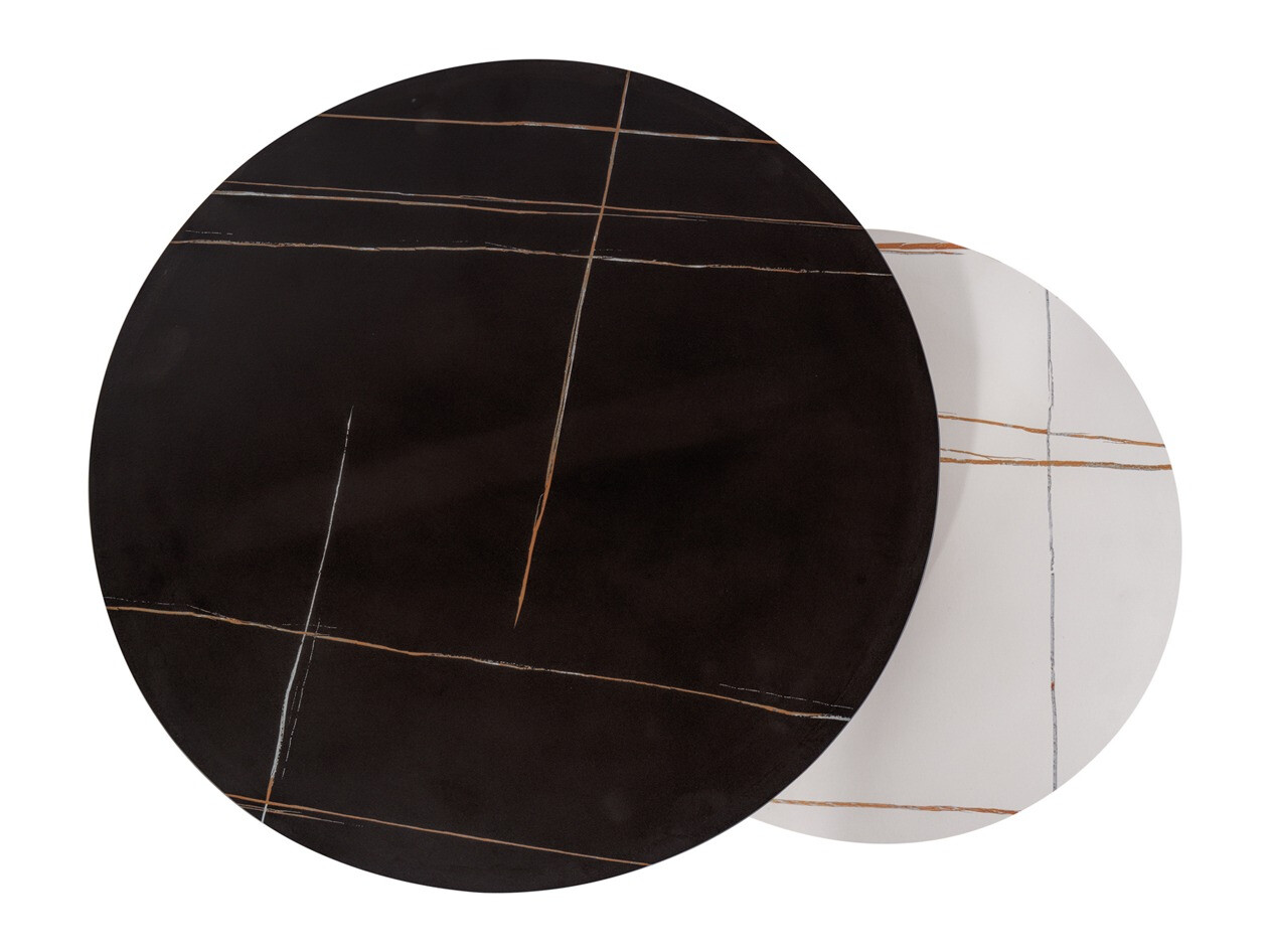 Salontafel set Detroit 602 (Wit marmer + Zwart marmer)