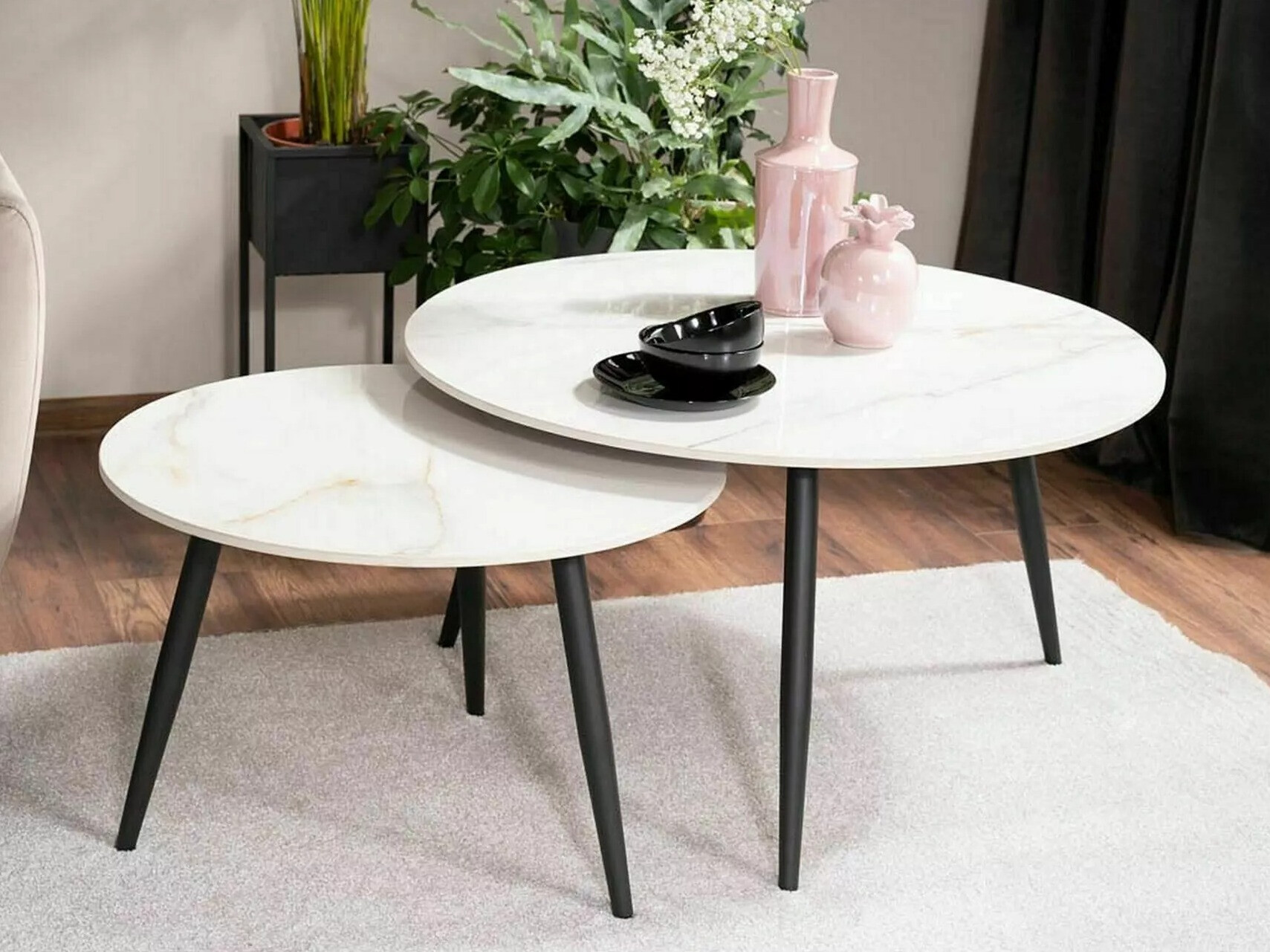 Salontafel set Detroit 602 (Wit marmer)