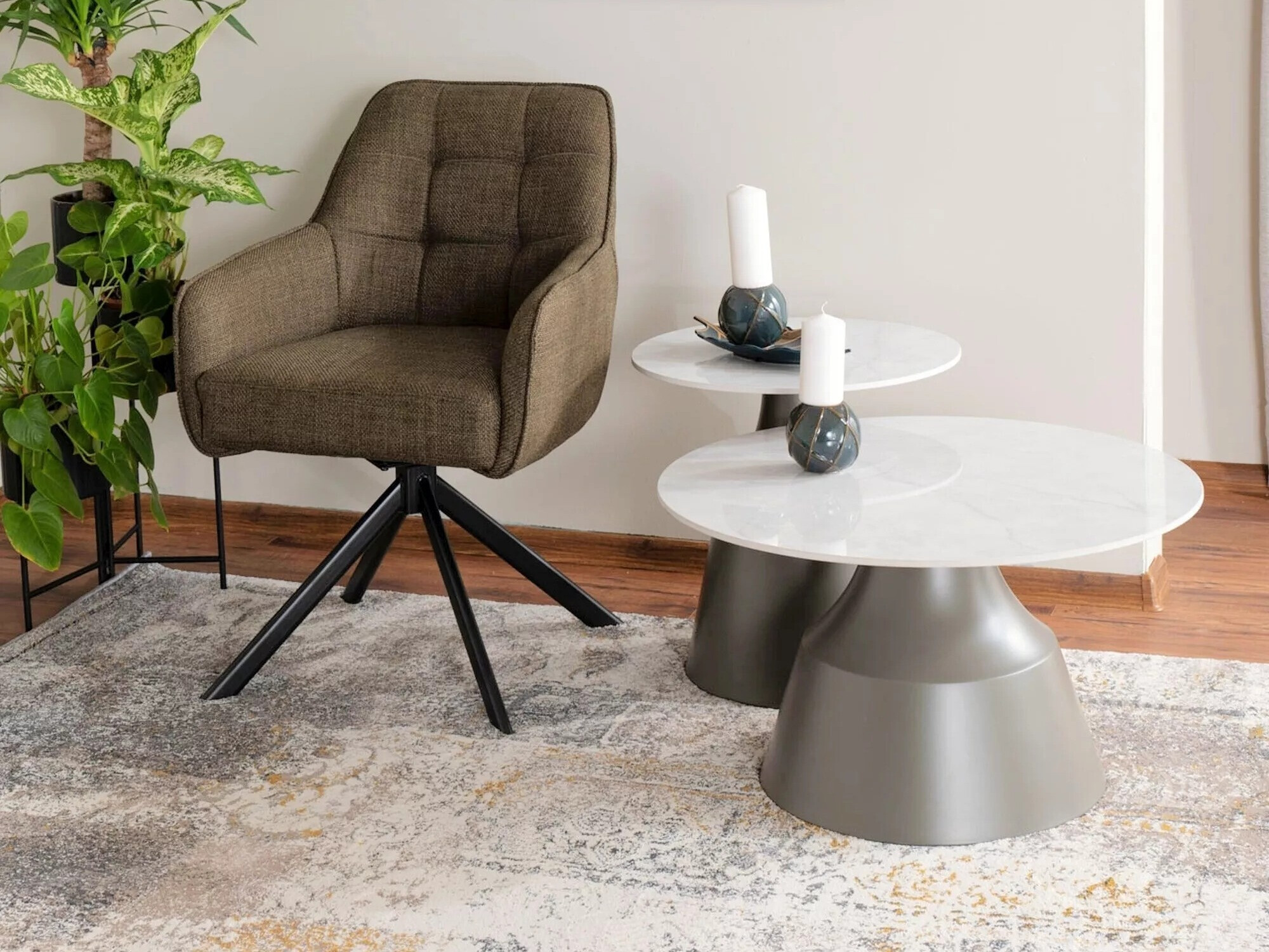 Salontafel set Detroit 908 (Wit + Grijs)