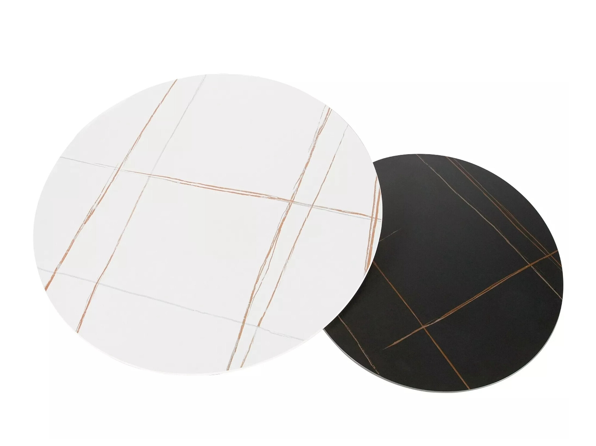 Salontafel set Detroit 607 (Wit marmer + Zwart marmer)