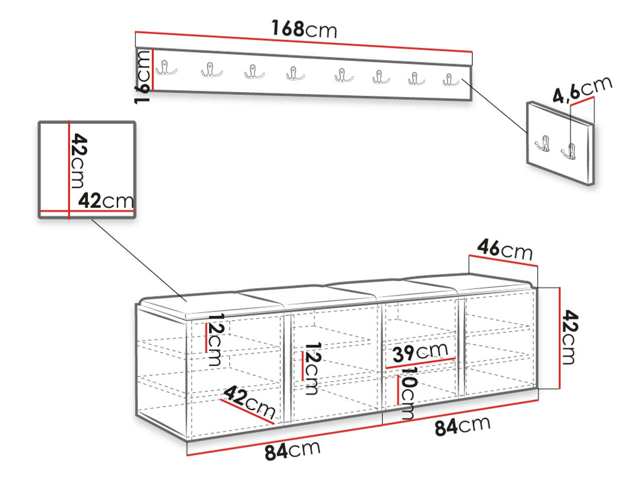 Gangmeubelset Hartford 276 (Wit)