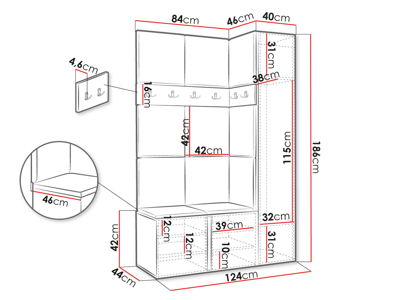 Gangmeubelset Hartford 277 (Wit)