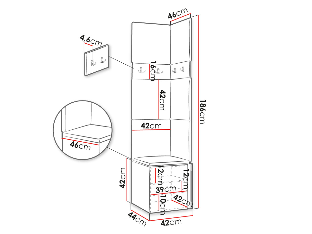Gangmeubelset Hartford 347 (Grafiet)