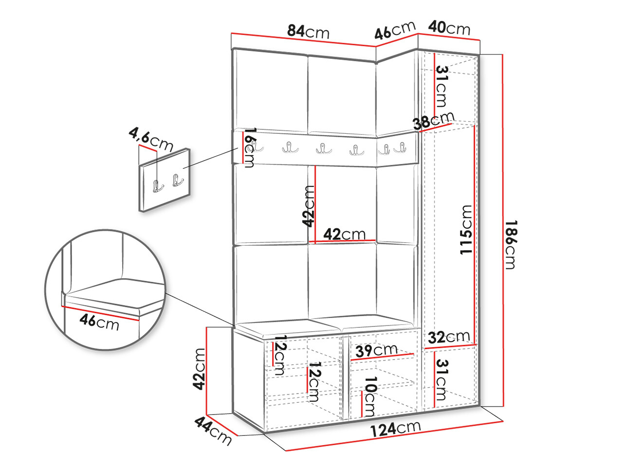 Gangmeubelset Hartford 471 (Grafiet)