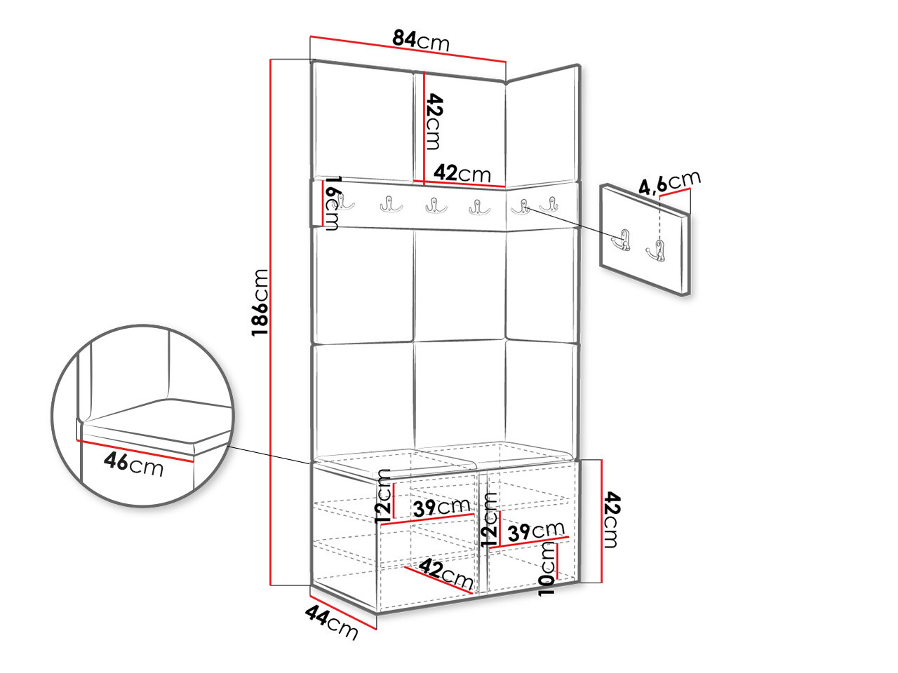 Gangmeubelset Hartford 264 (Grafiet)