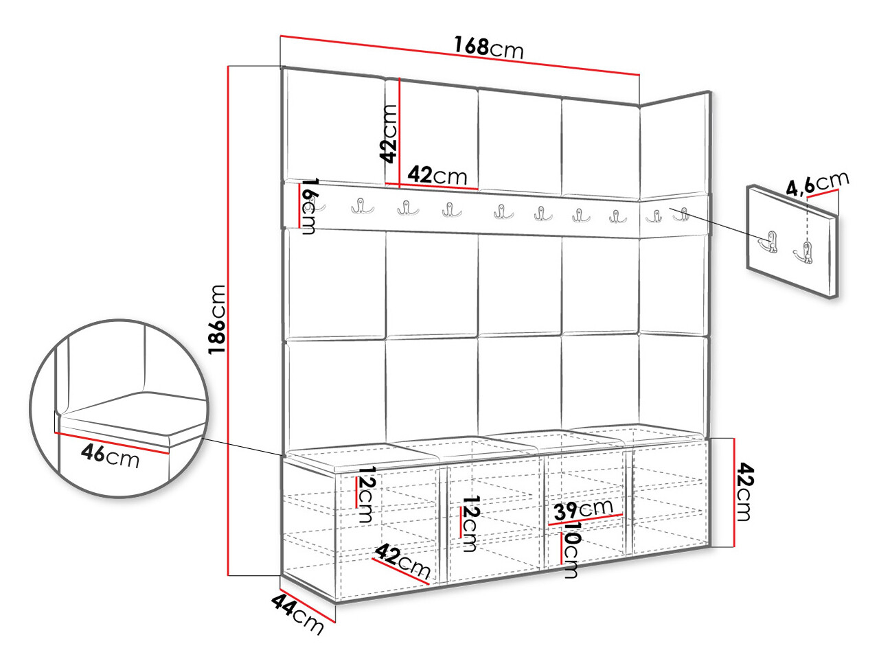 Gangmeubelset Hartford 265 (Artisan eiken)