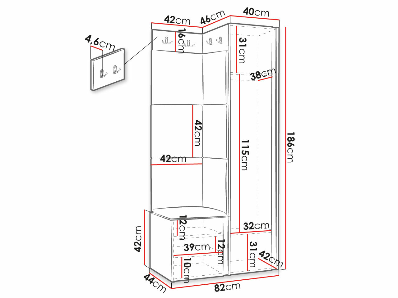 Gangmeubelset Hartford 381 (Zwart)