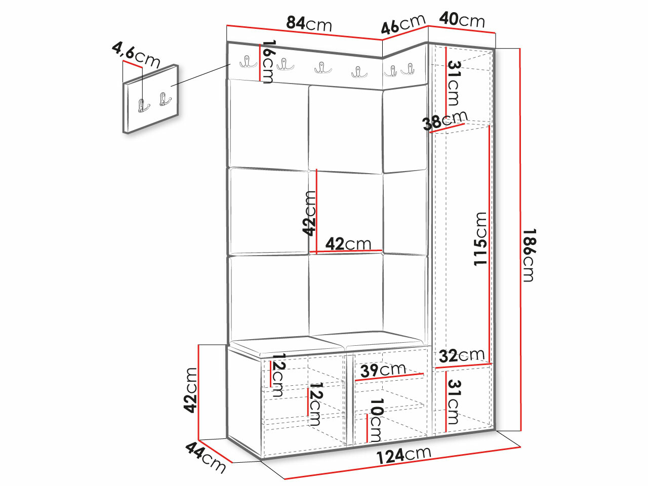 Gangmeubelset Hartford 377 (Wit)