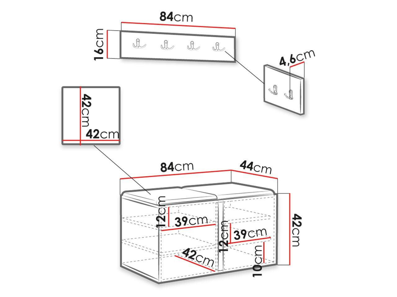Gangmeubelset Hartford 384 (Wit)