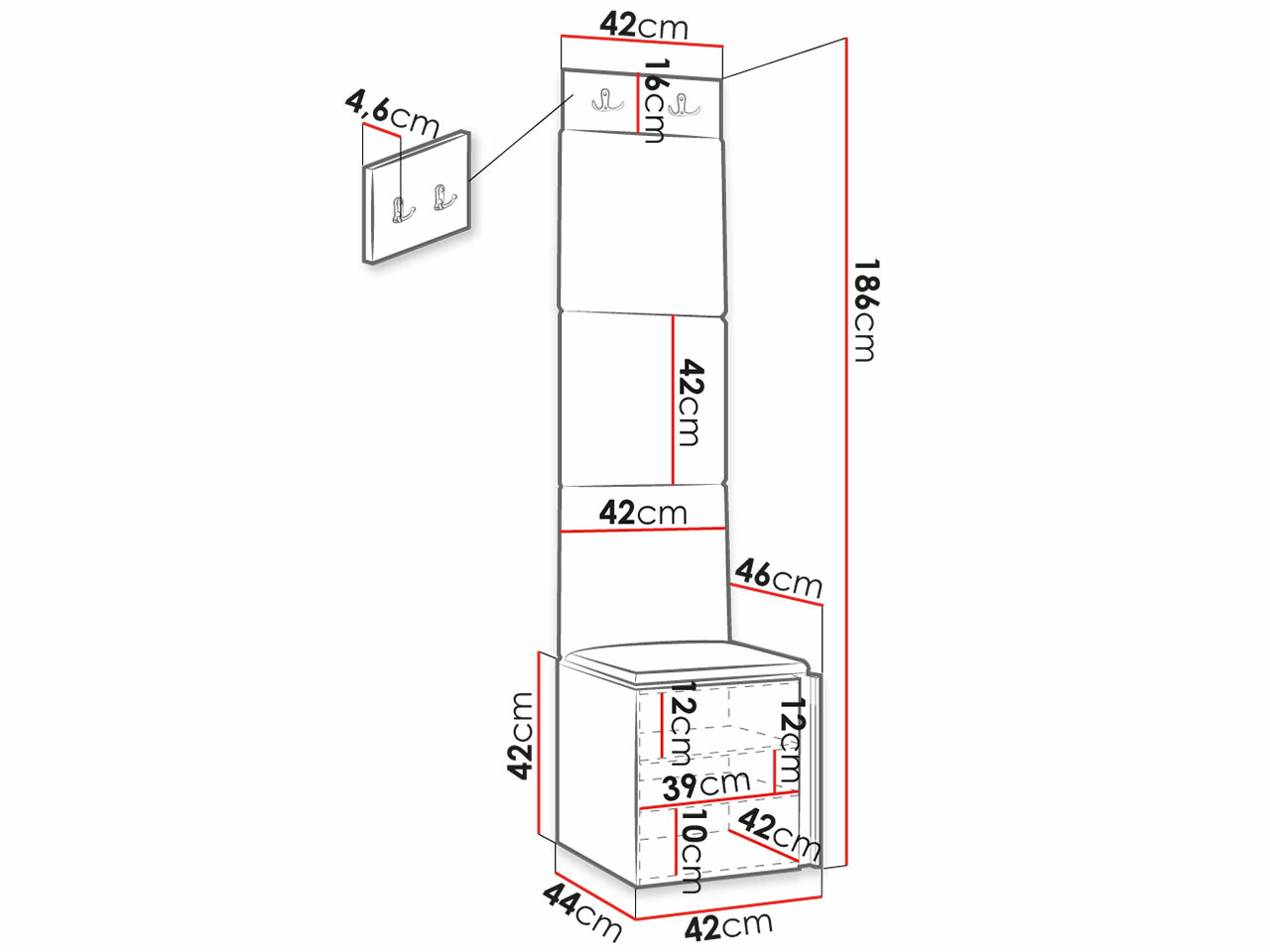 Gangmeubelset Hartford 386 (Zwart)