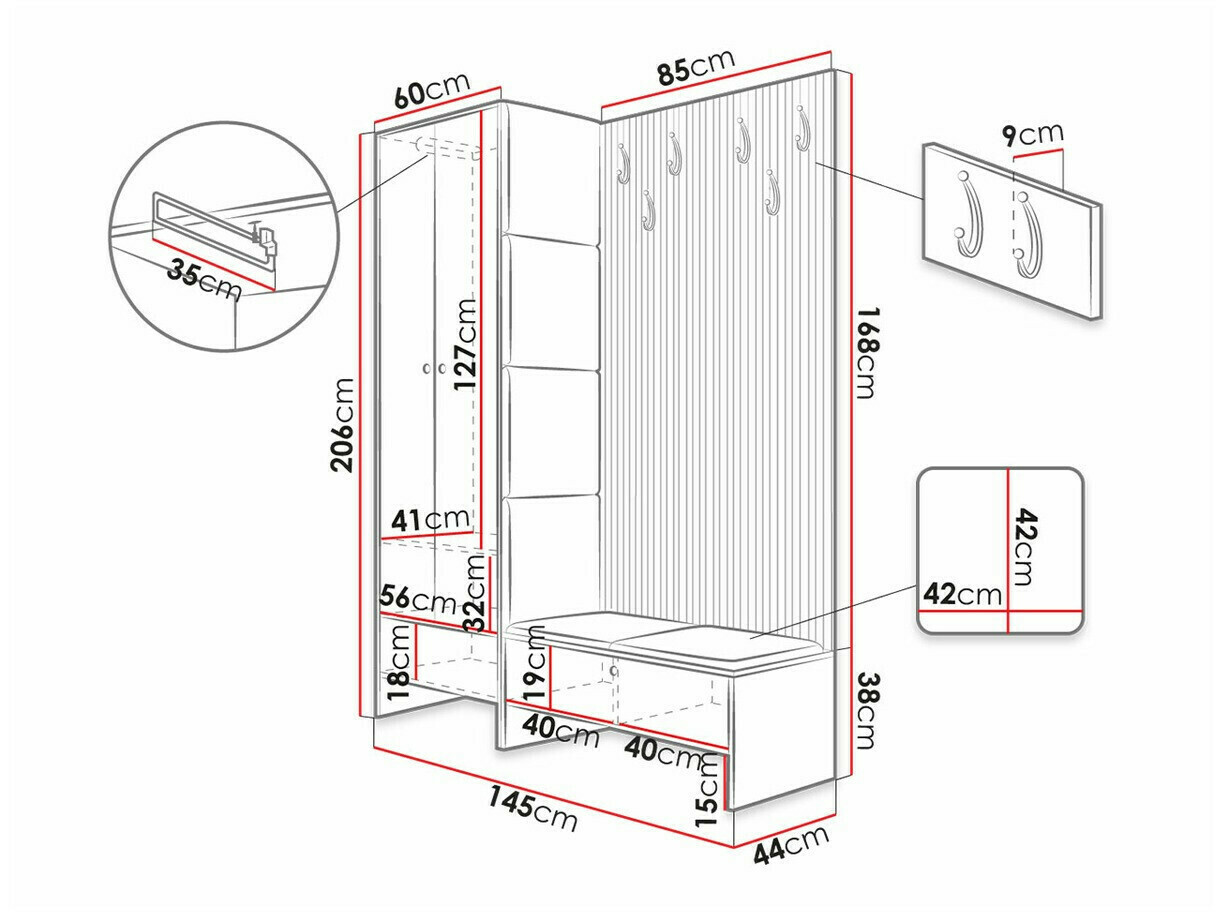 Gangmeubelset Hartford 320 (Artisan eiken + Abriamo 3)