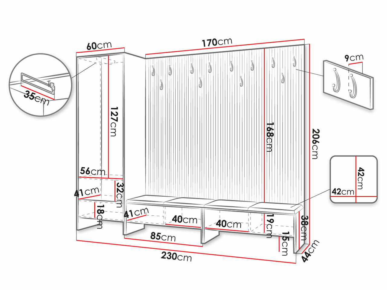 Gangmeubelset Hartford 484 (Artisan eiken + Abriamo 3)