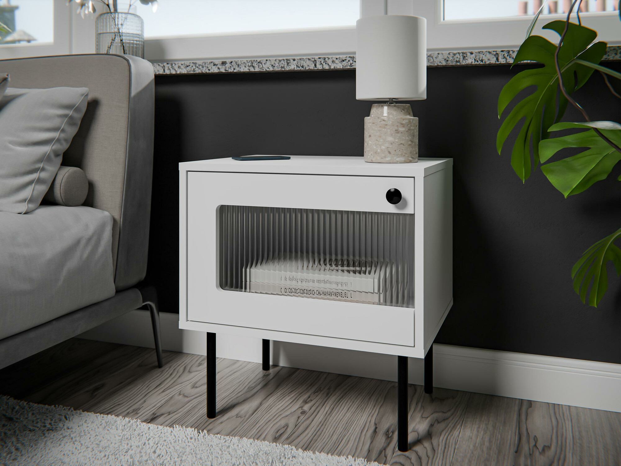 Een set nachtkastjes Feletri 107 (Wit)