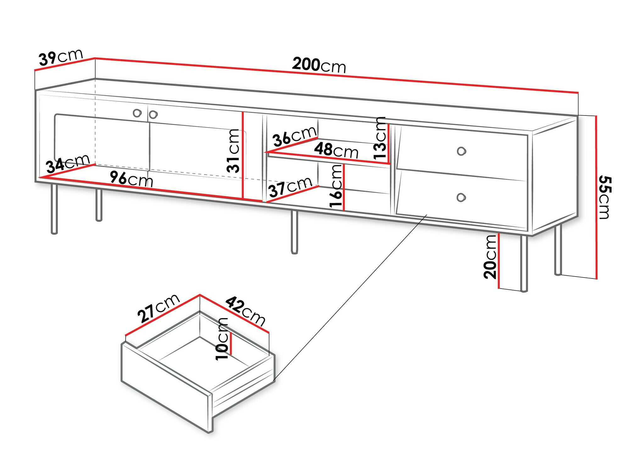TV-meubel Feletri 103 (Wit)