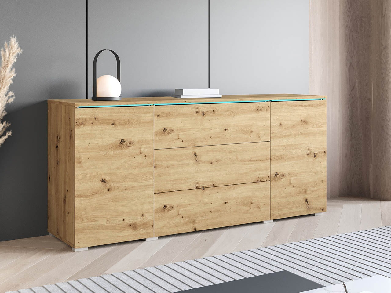 Ladekast Sarasota 142 (Artisan eiken)