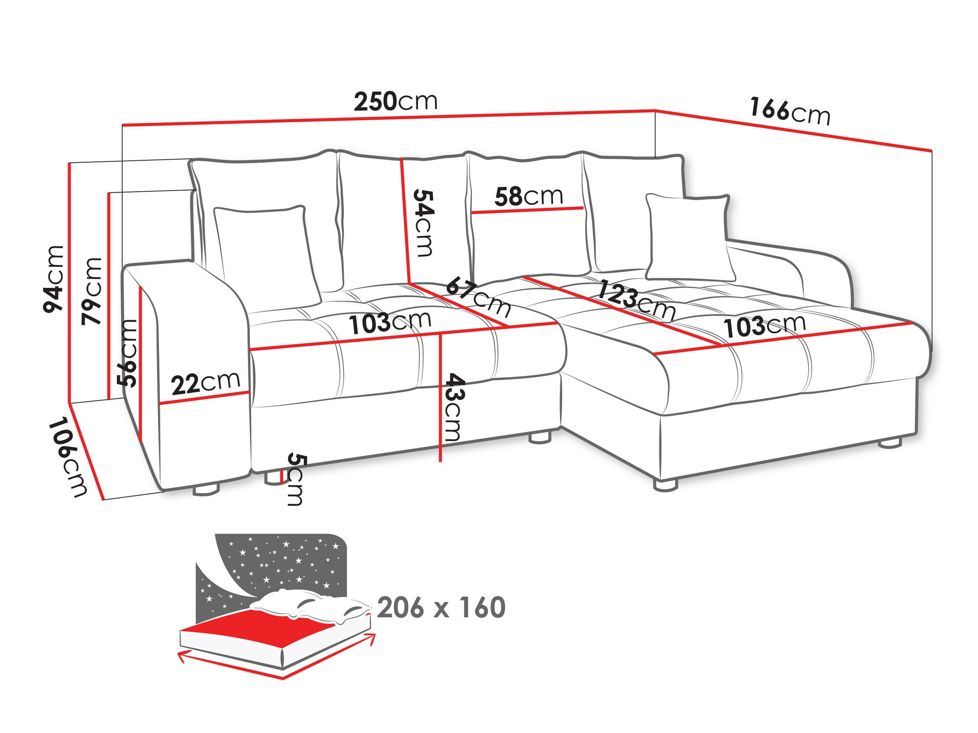 Hoekbank Sanford 102 (Manila 02)