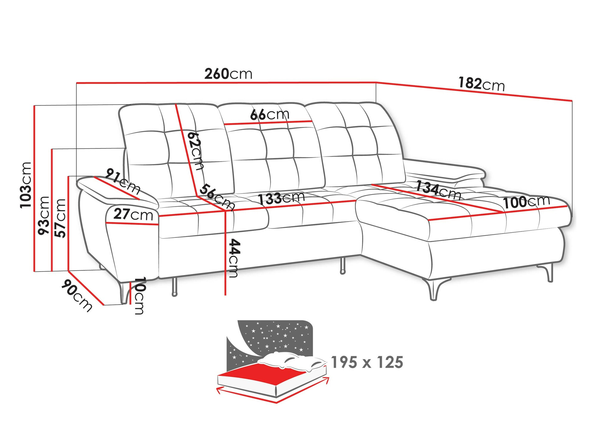 Hoekbank Sanford 103 (Manila 02)