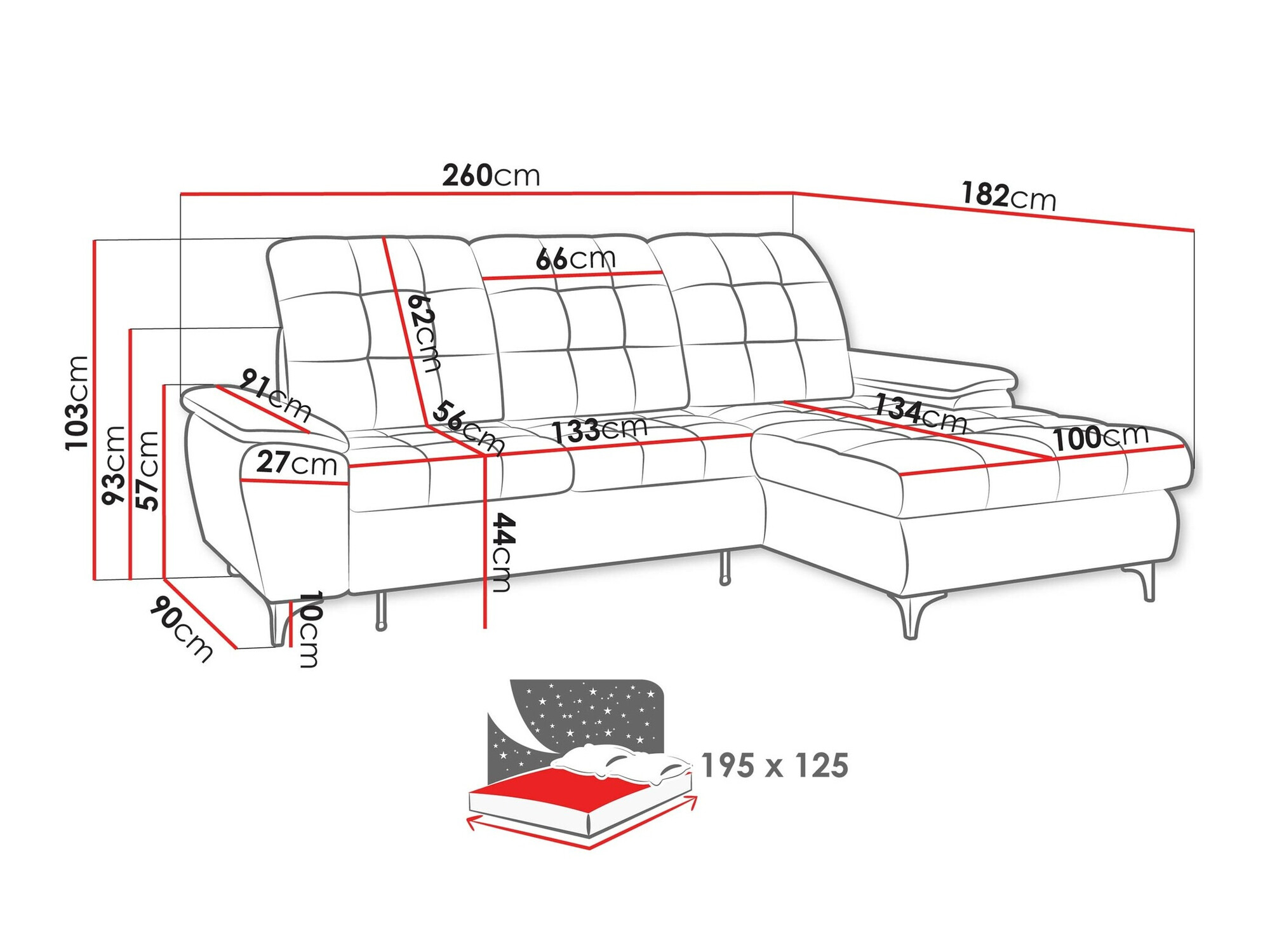 Hoekbank Sanford 103 (Neve 90)