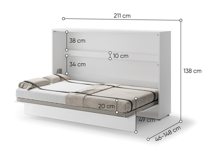 Muurbed Concept Pro Lenart V (Glanzend wit)