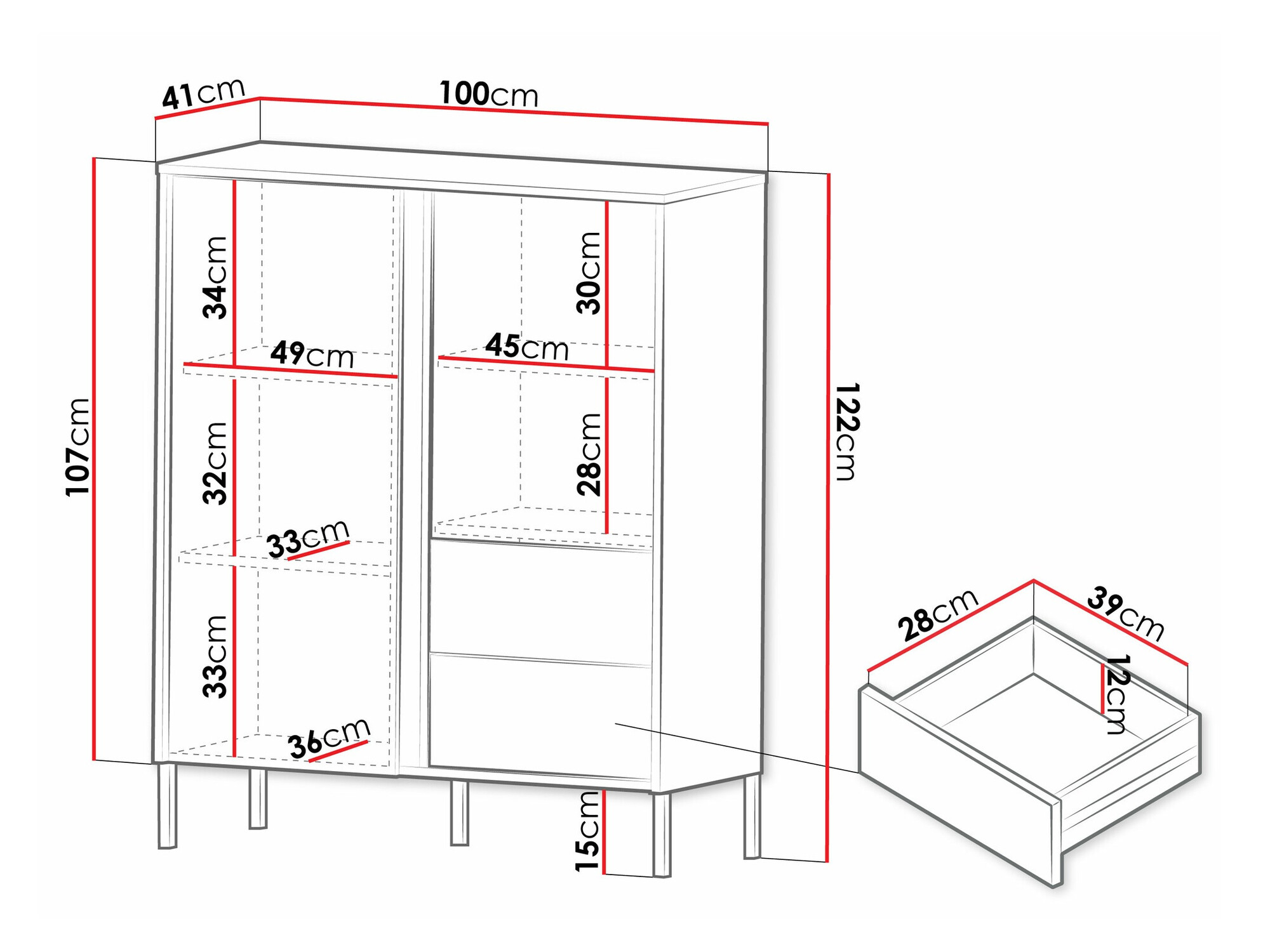 Ladekast Lumiri 100 (Wit)
