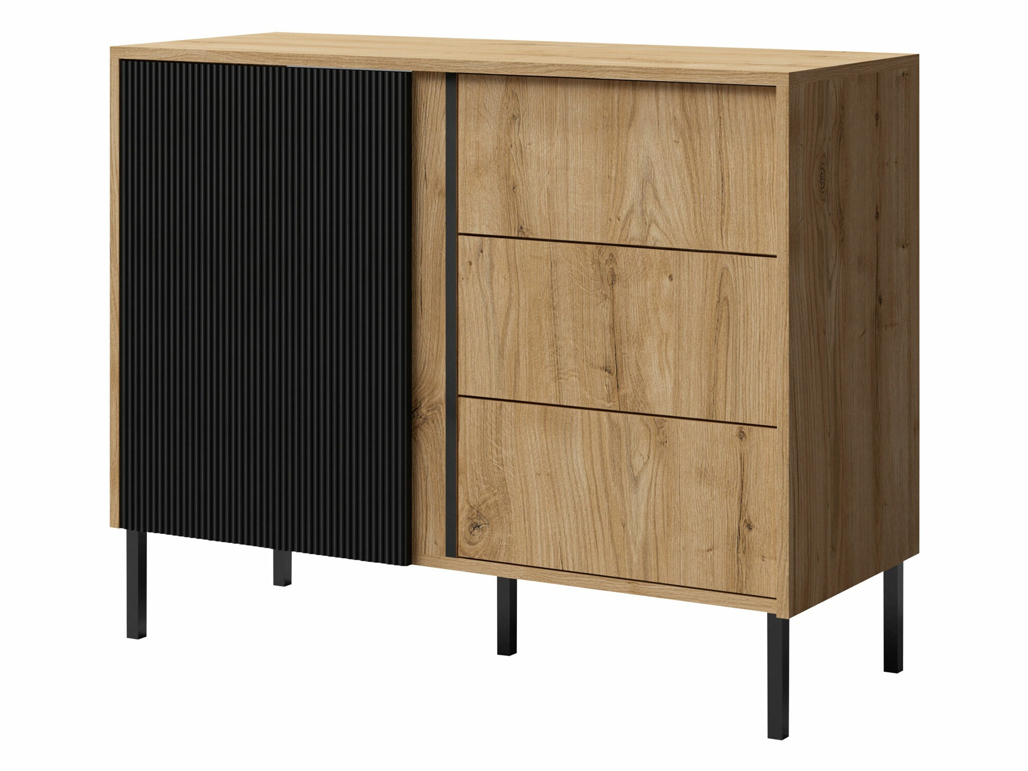 Ladekast Lumiri 104 (Eiken + Zwart)