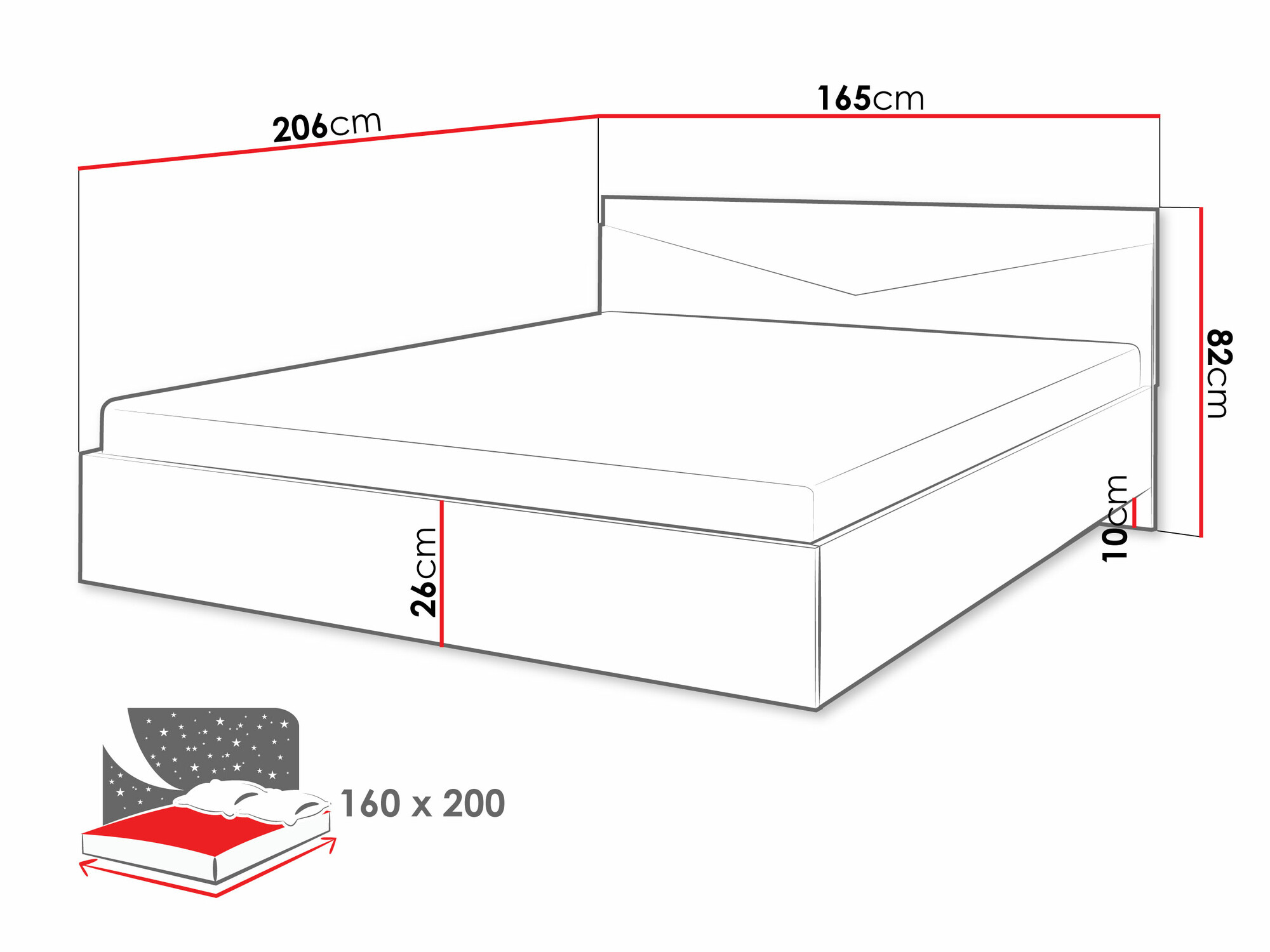 Bed Tenreme 107 (Beige + Eiken)