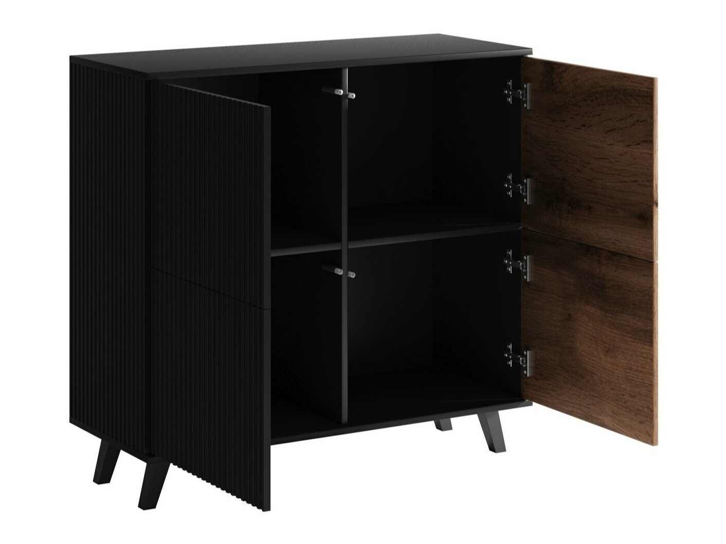 Dressoir Luelia 119 (Zwart + Wotan eik)