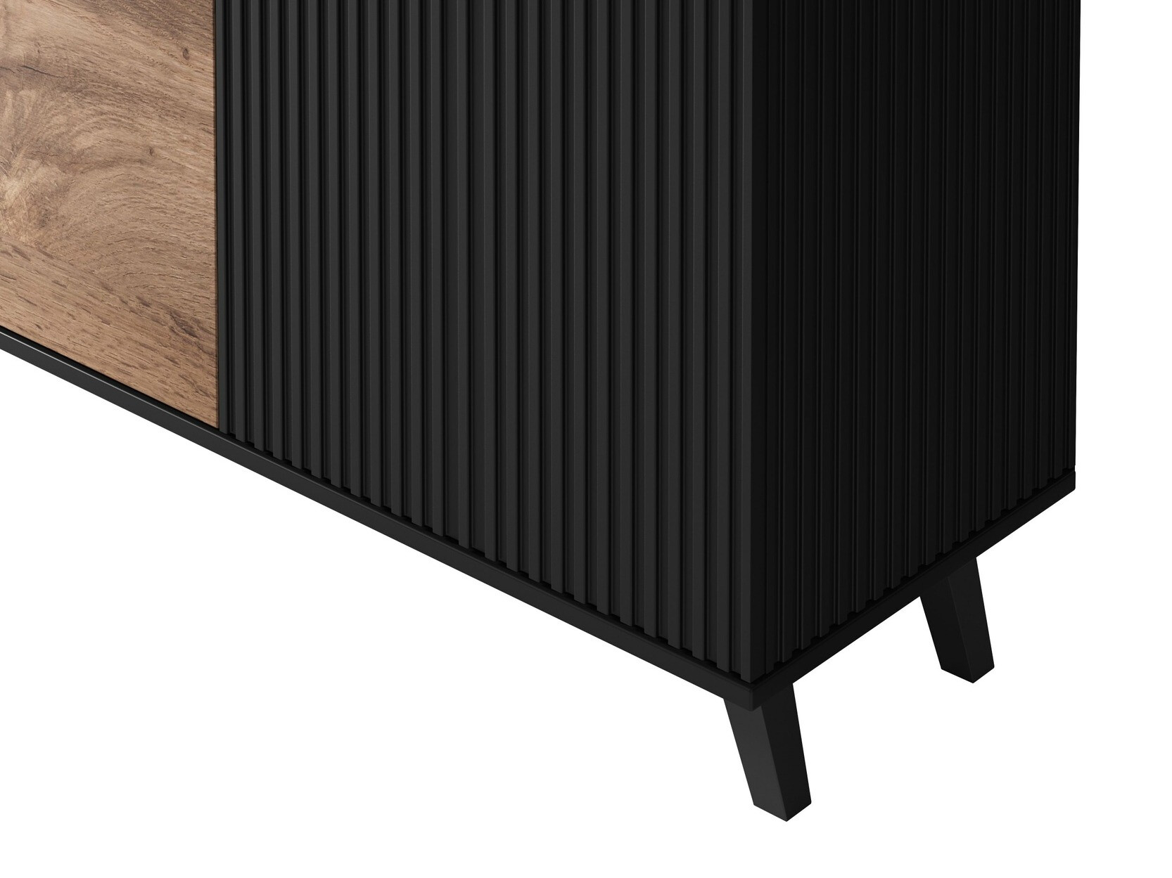 Dressoir Luelia 120 (Zwart + Wotan eik)