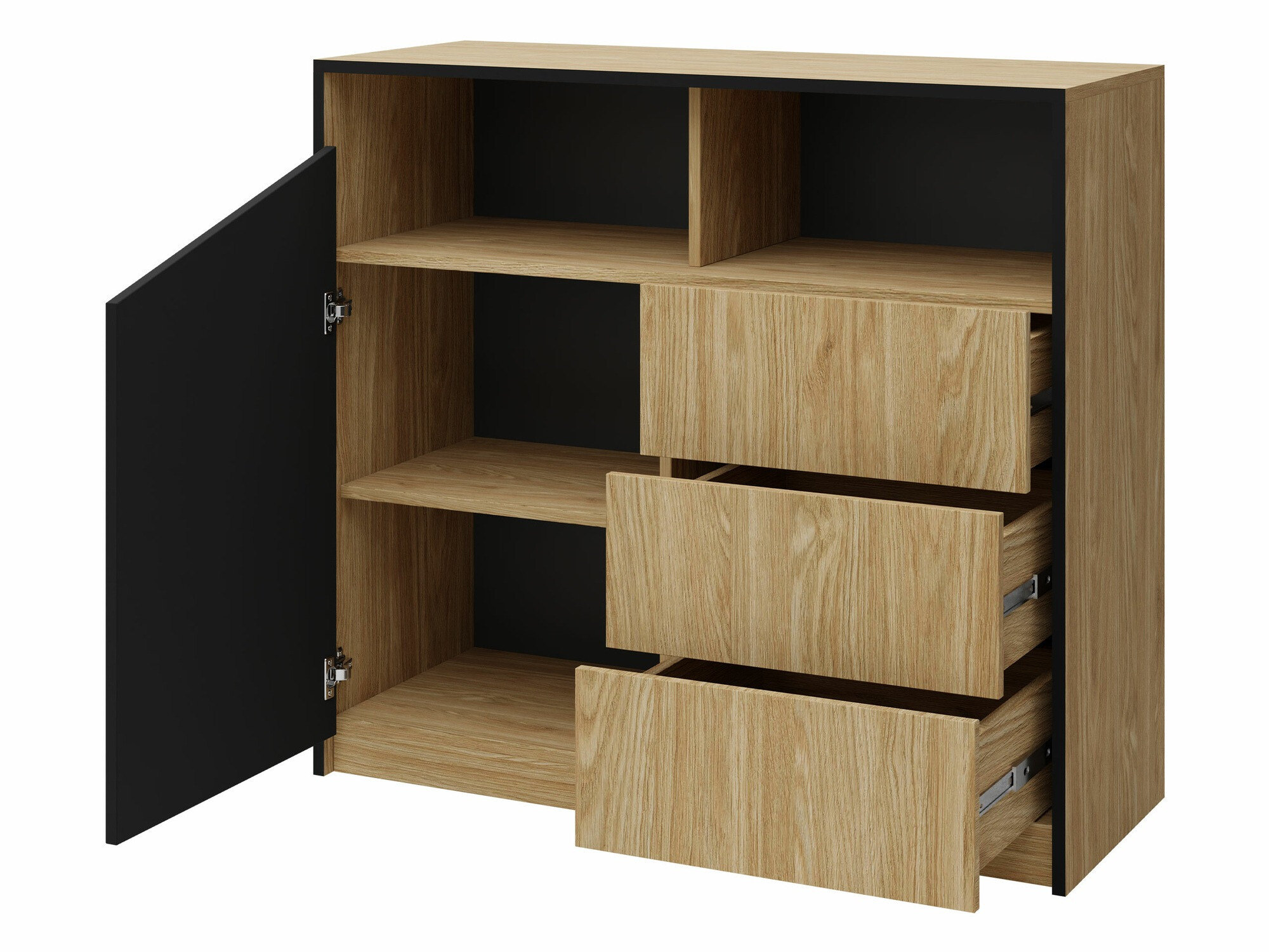 Slaapkamer set Tenreme 108 (Eiken + Zwart)