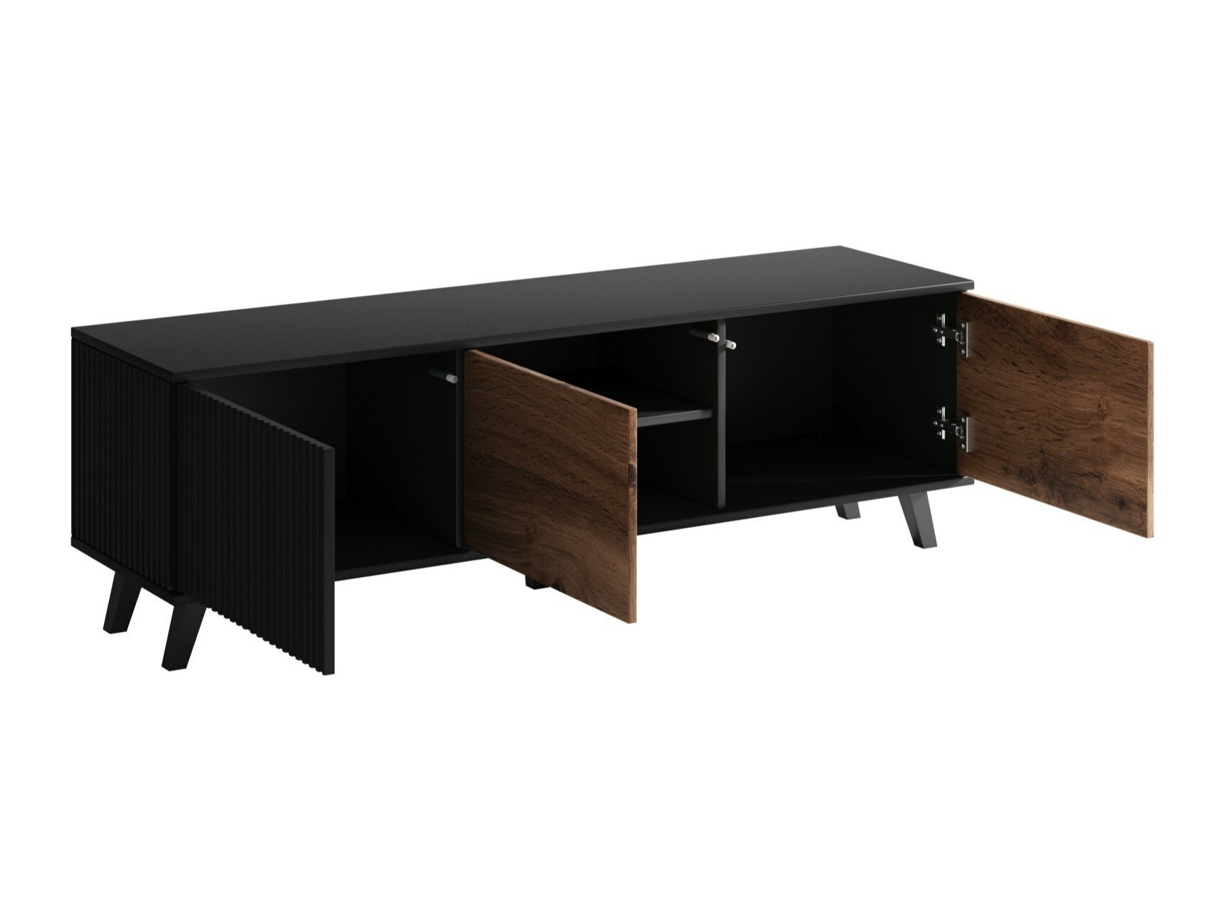 TV-meubel Luelia 116 (Zwart + Wotan eik)