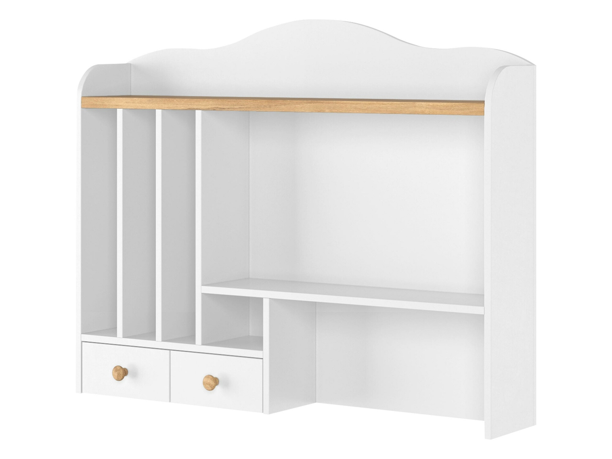 Boekenkast Romelbo 136 (Wit + Eiken)