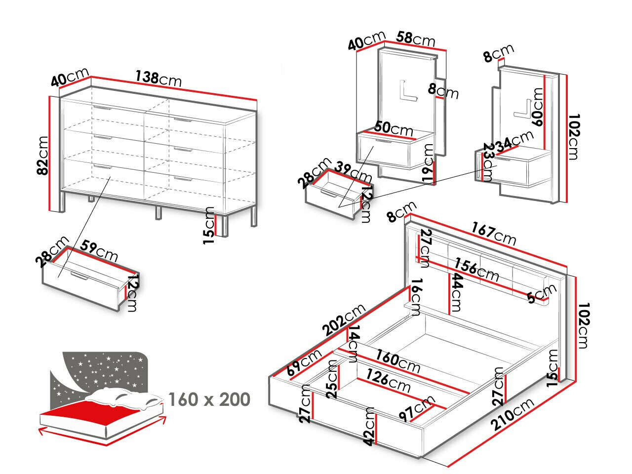 Slaapkamerset Flodale 104