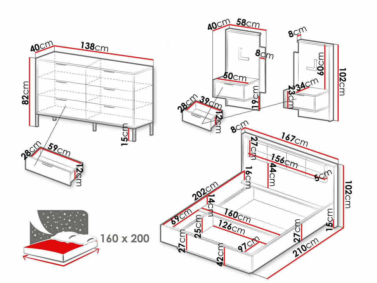 Slaapkamerset Flodale 104