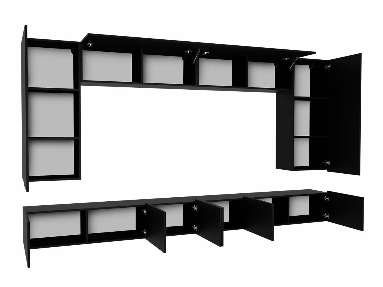 Woonkamerset Tivdalu 135 (Wit + Glanzend wit)