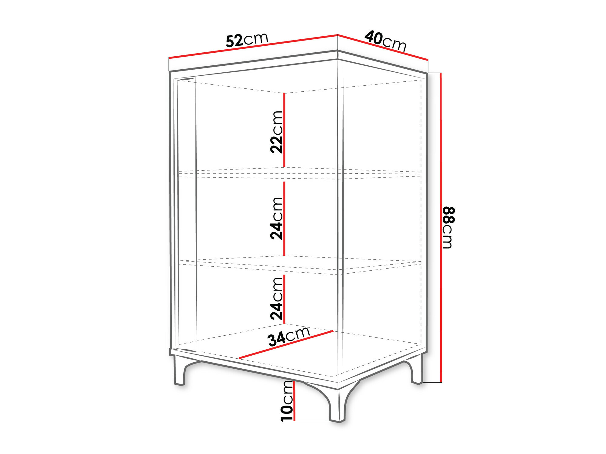 Dressoir Livseri 100 (Wit + Glanzend wit)
