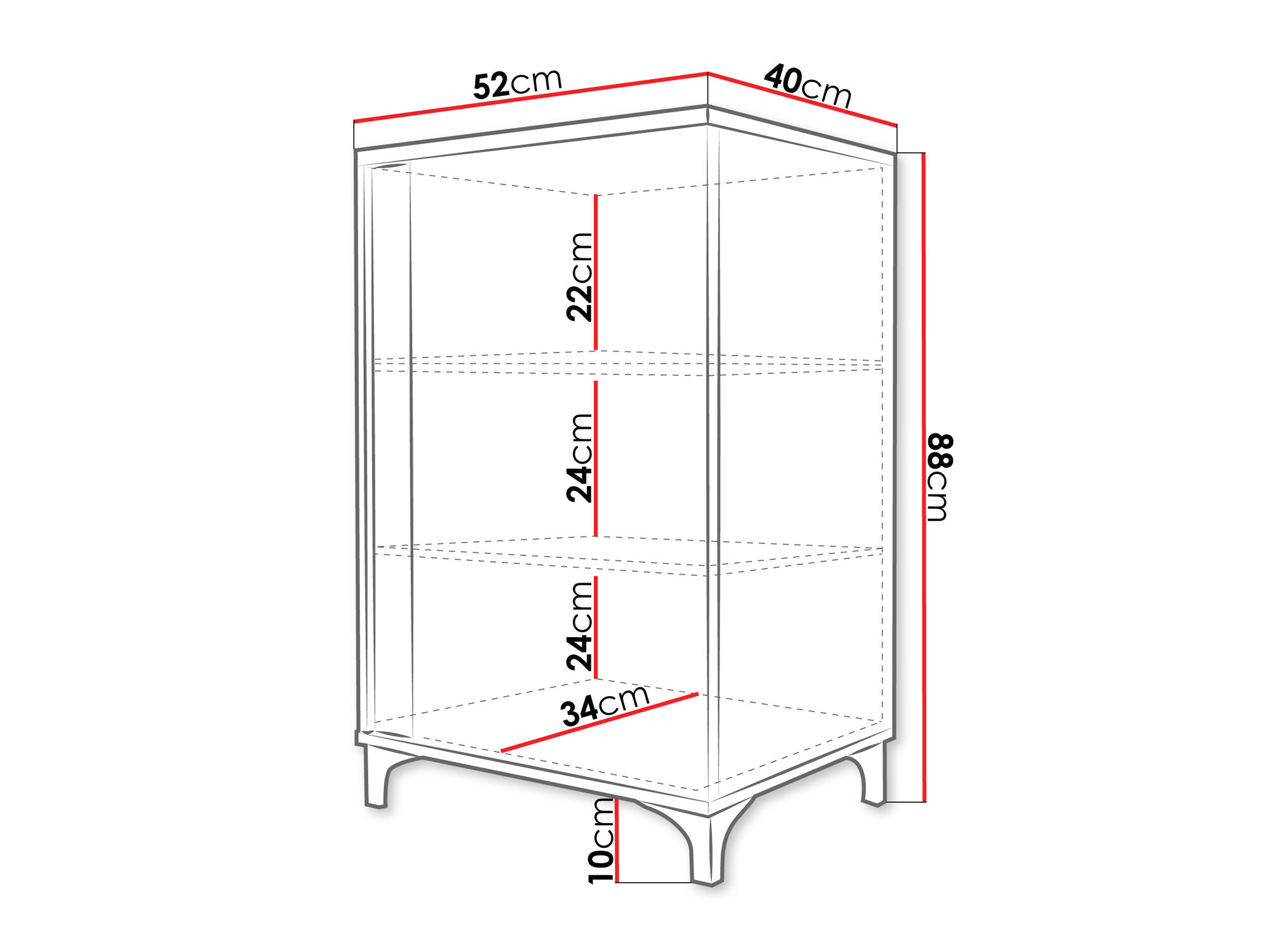 Dressoir Livseri 101 (Wit + Glanzend wit + Licht hout)
