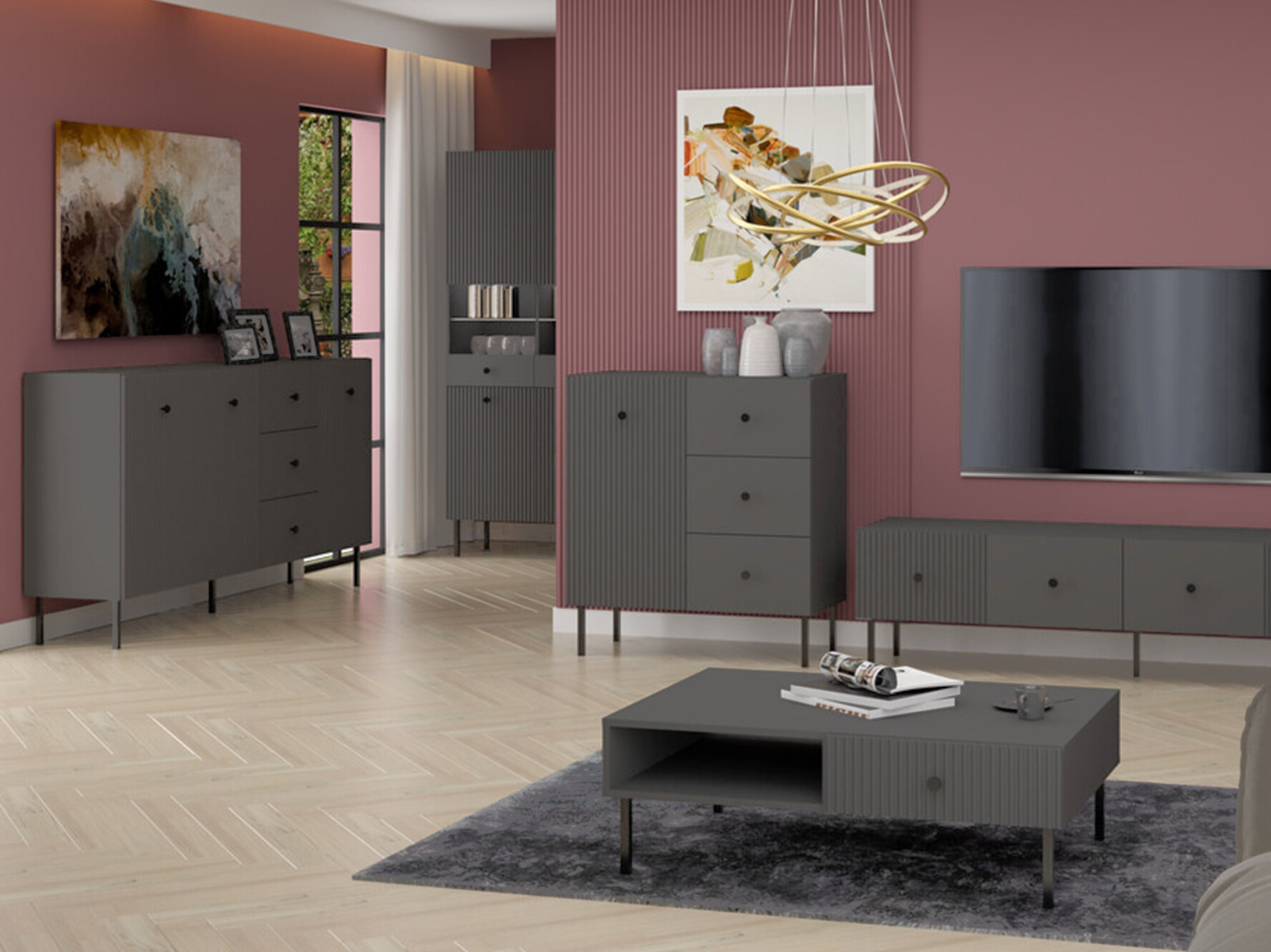 Ladekast Etliva 102 (Antraciet)