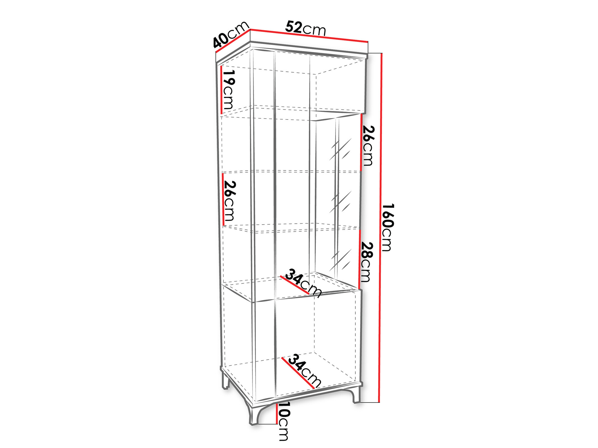 Boekenkast Livseri 107 (Wit + Glanzend wit)