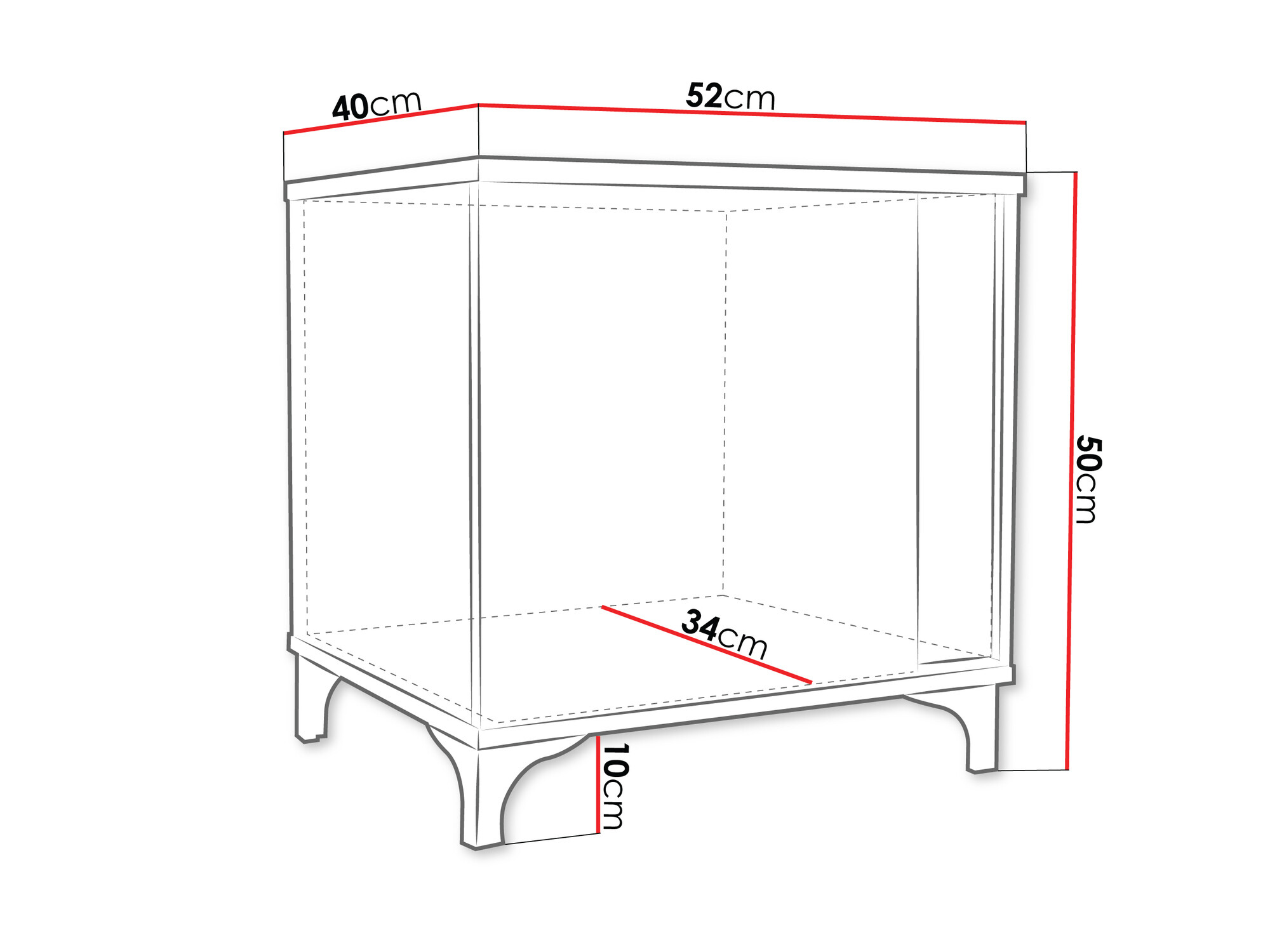 Nachtkastje Livseri 112 (Wit + Glanzend wit + Licht hout)