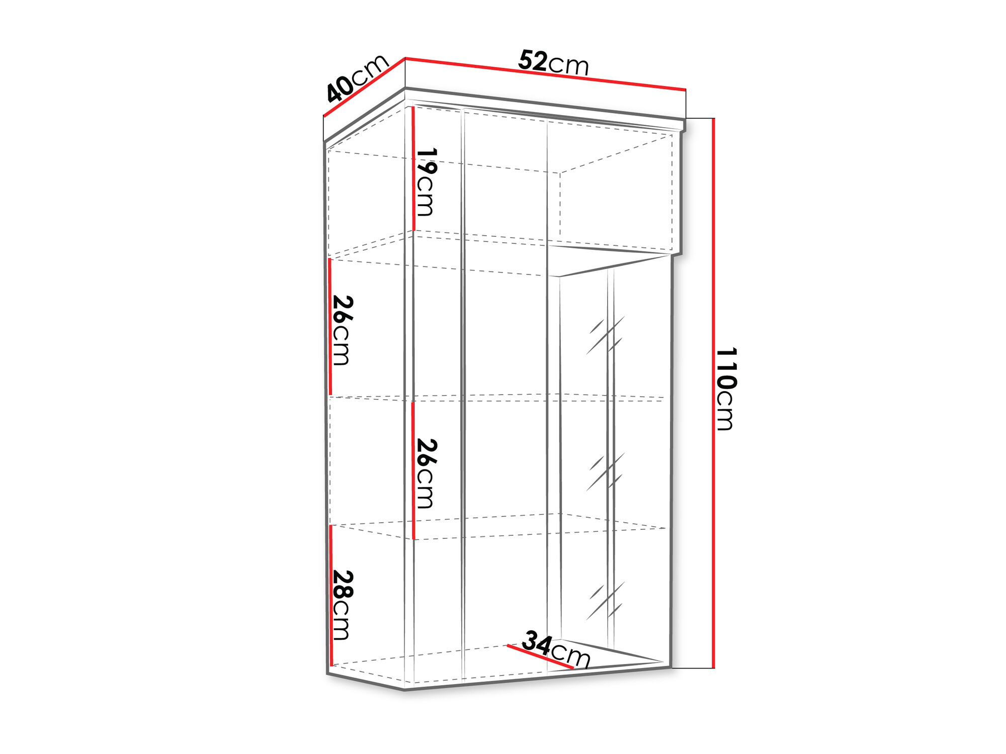 Wandkast Florem (Wit + Glanzend wit + Licht hout)