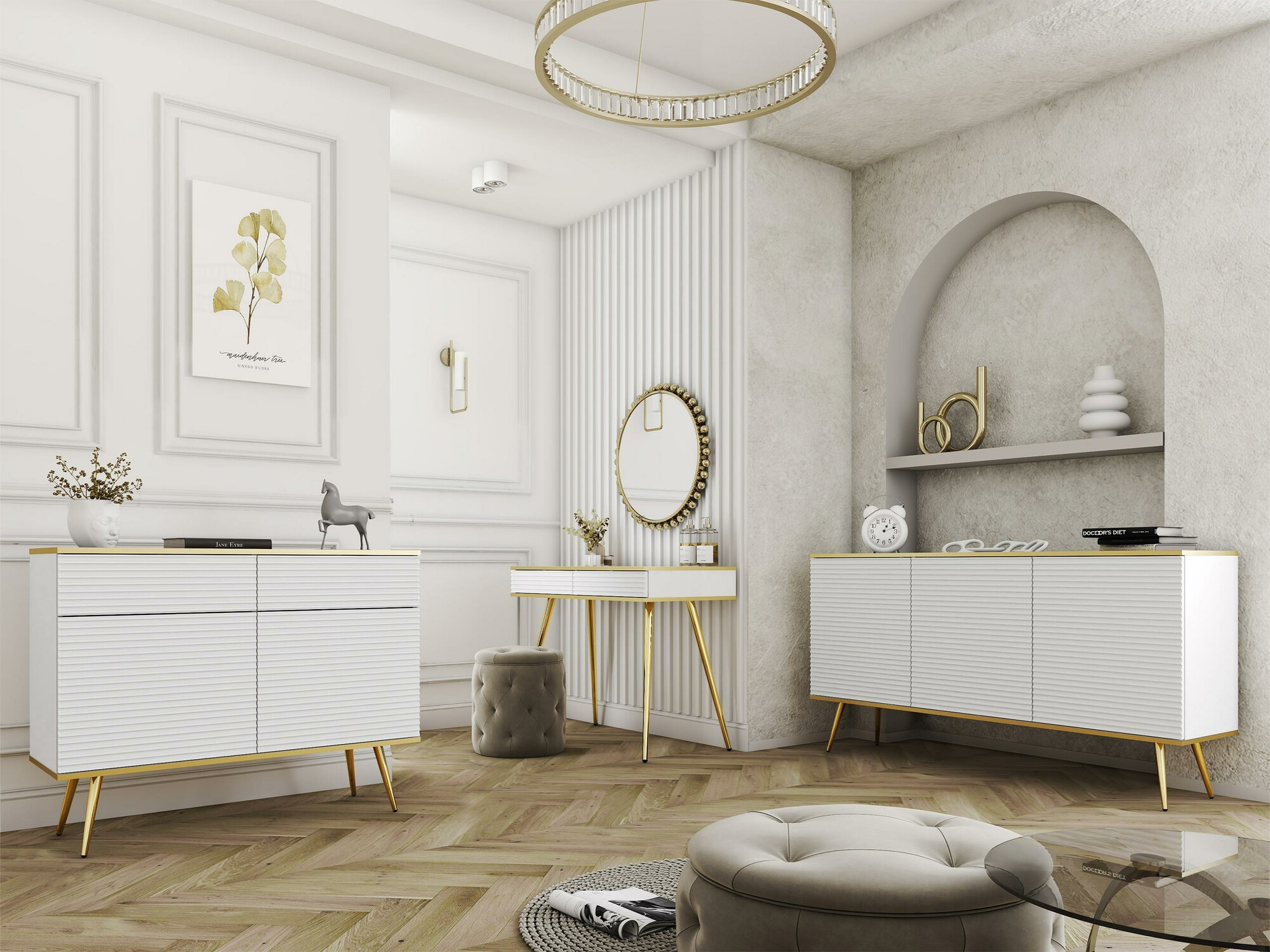 Wandtafel Felduno 106 (Wit + Gouden)