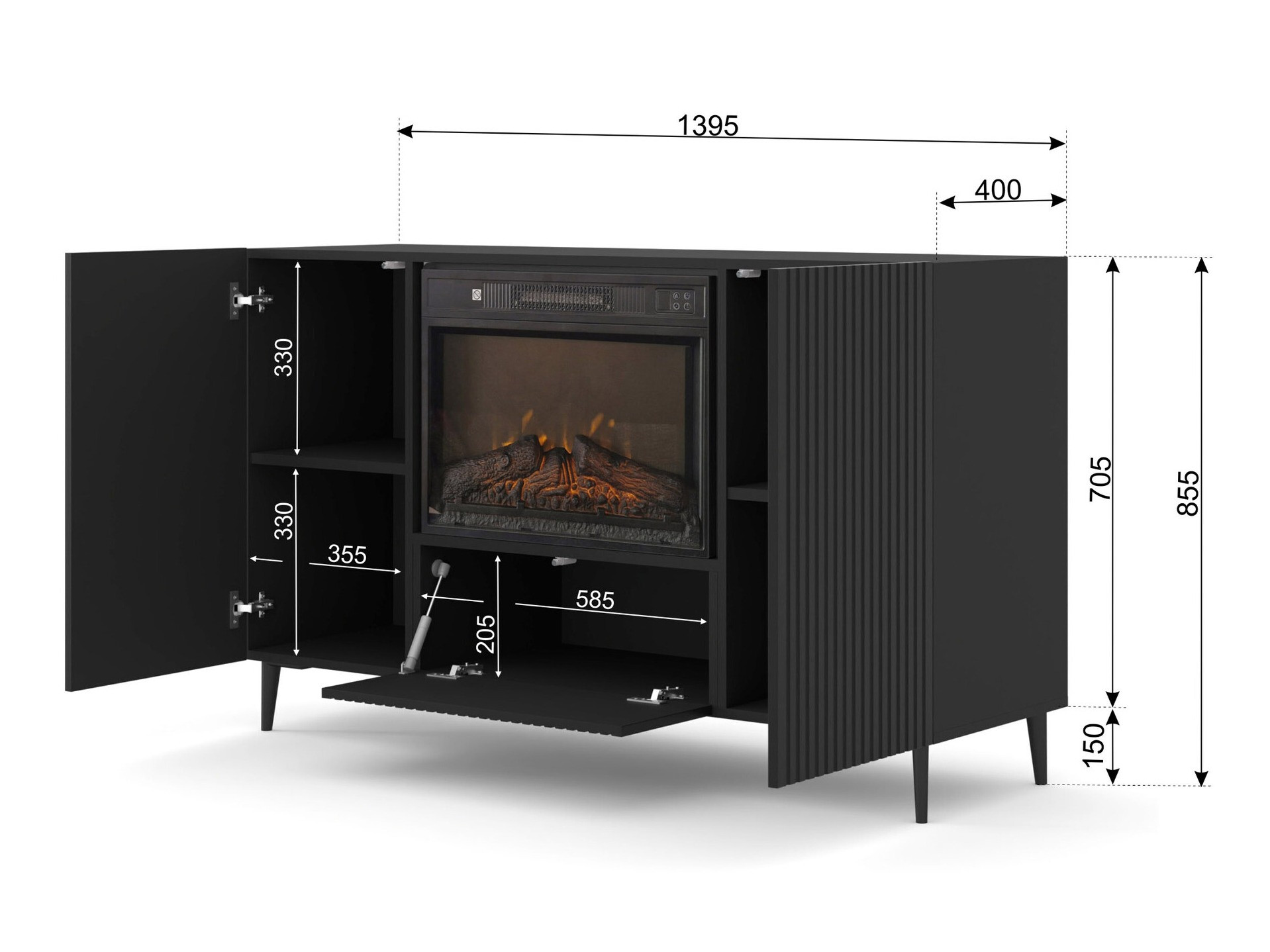 Dressoir Talsalu 112 (Zwart)