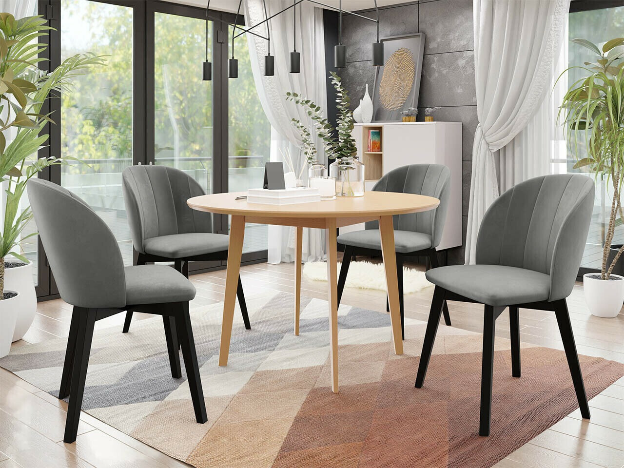 Eetkamerset Racine 136 (Bruin)